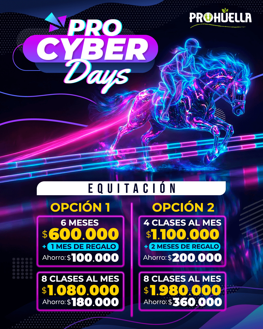 Pro Cyber Days · Ofertas en clases de equitación — Prohuella
